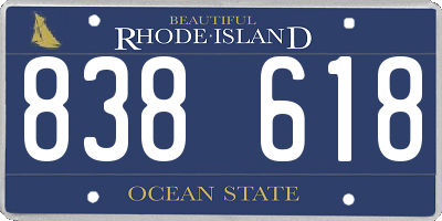 RI license plate 838618