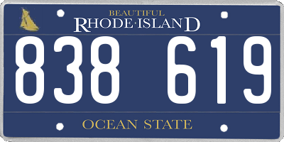 RI license plate 838619