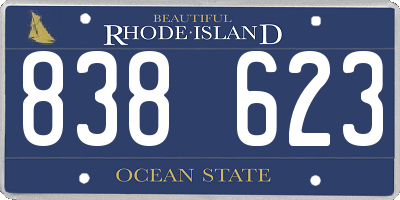 RI license plate 838623