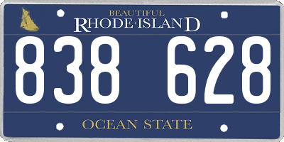 RI license plate 838628