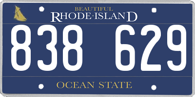 RI license plate 838629