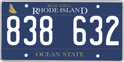 RI license plate 838632