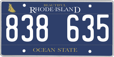 RI license plate 838635