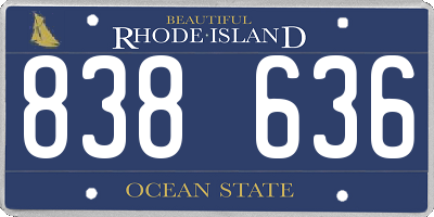 RI license plate 838636