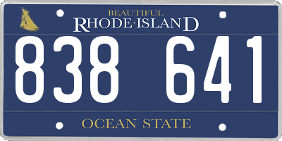 RI license plate 838641