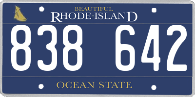 RI license plate 838642
