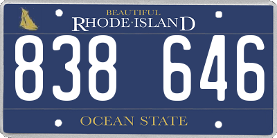 RI license plate 838646