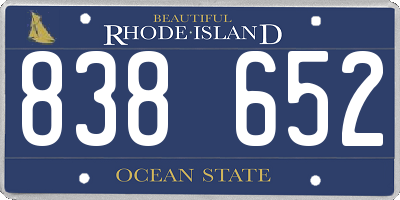 RI license plate 838652