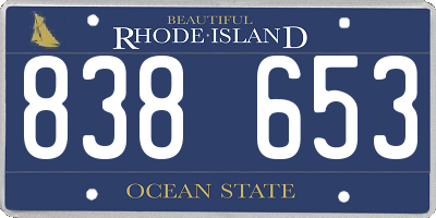 RI license plate 838653