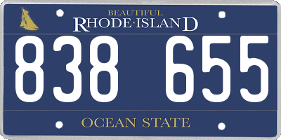 RI license plate 838655
