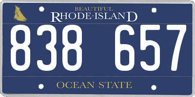 RI license plate 838657