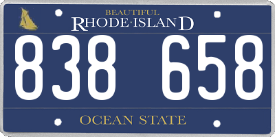 RI license plate 838658