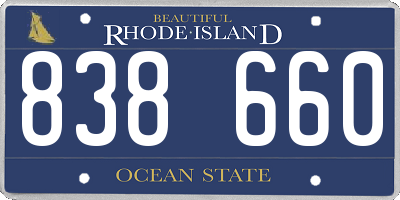 RI license plate 838660