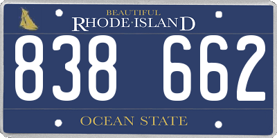 RI license plate 838662