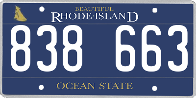 RI license plate 838663