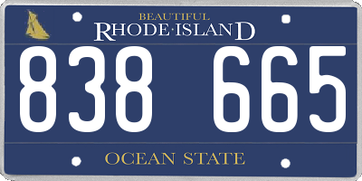 RI license plate 838665