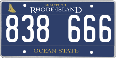 RI license plate 838666