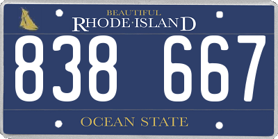 RI license plate 838667