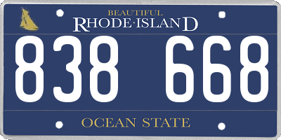 RI license plate 838668
