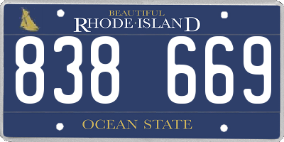 RI license plate 838669