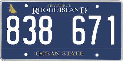 RI license plate 838671