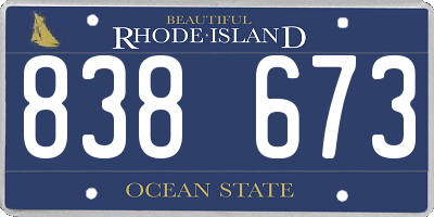 RI license plate 838673