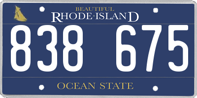 RI license plate 838675