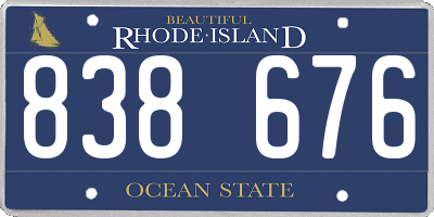 RI license plate 838676