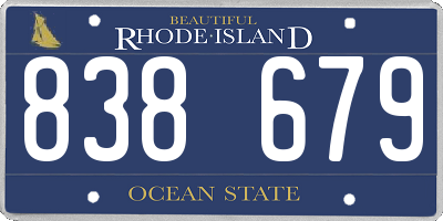 RI license plate 838679