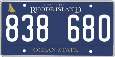 RI license plate 838680