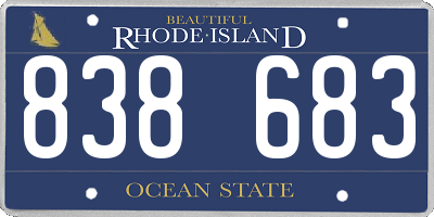 RI license plate 838683