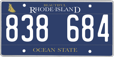 RI license plate 838684
