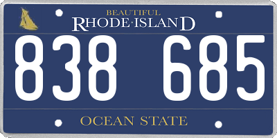 RI license plate 838685