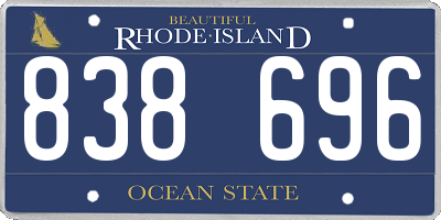 RI license plate 838696