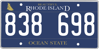 RI license plate 838698