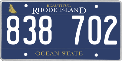RI license plate 838702
