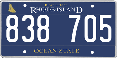 RI license plate 838705