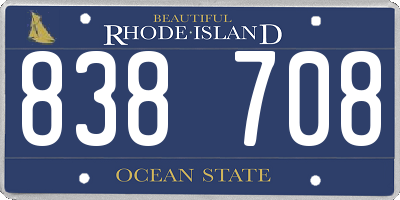 RI license plate 838708