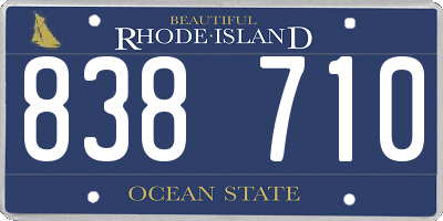 RI license plate 838710