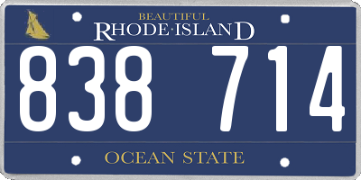 RI license plate 838714