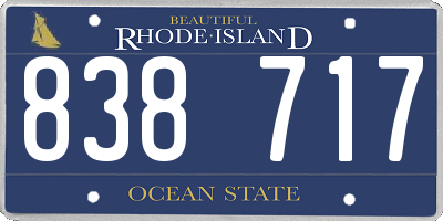 RI license plate 838717