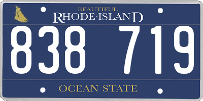 RI license plate 838719