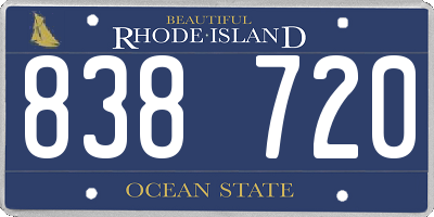 RI license plate 838720