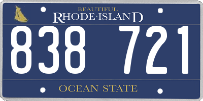 RI license plate 838721