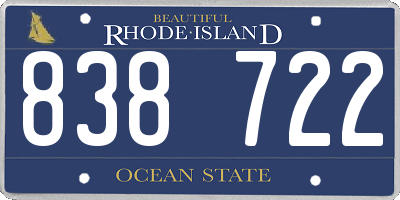 RI license plate 838722