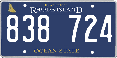 RI license plate 838724