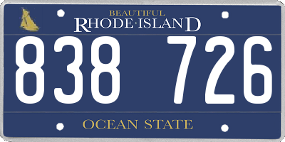 RI license plate 838726