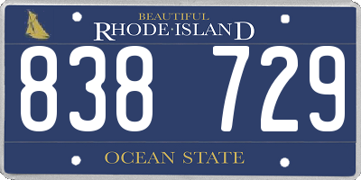 RI license plate 838729