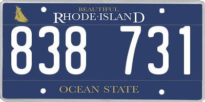 RI license plate 838731