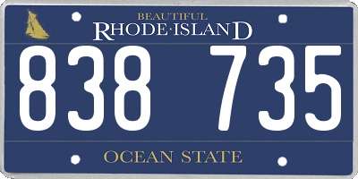 RI license plate 838735